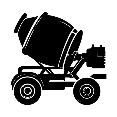 Cement Mixer Badge Front SVG cut file