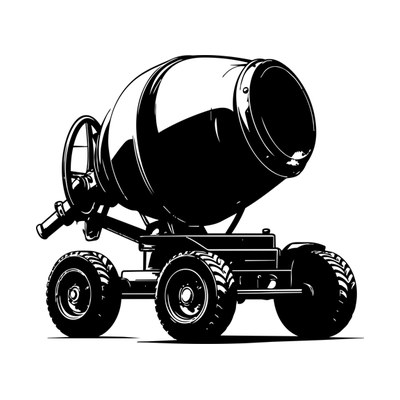 Cement Mixer Sticker Front SVG cut file