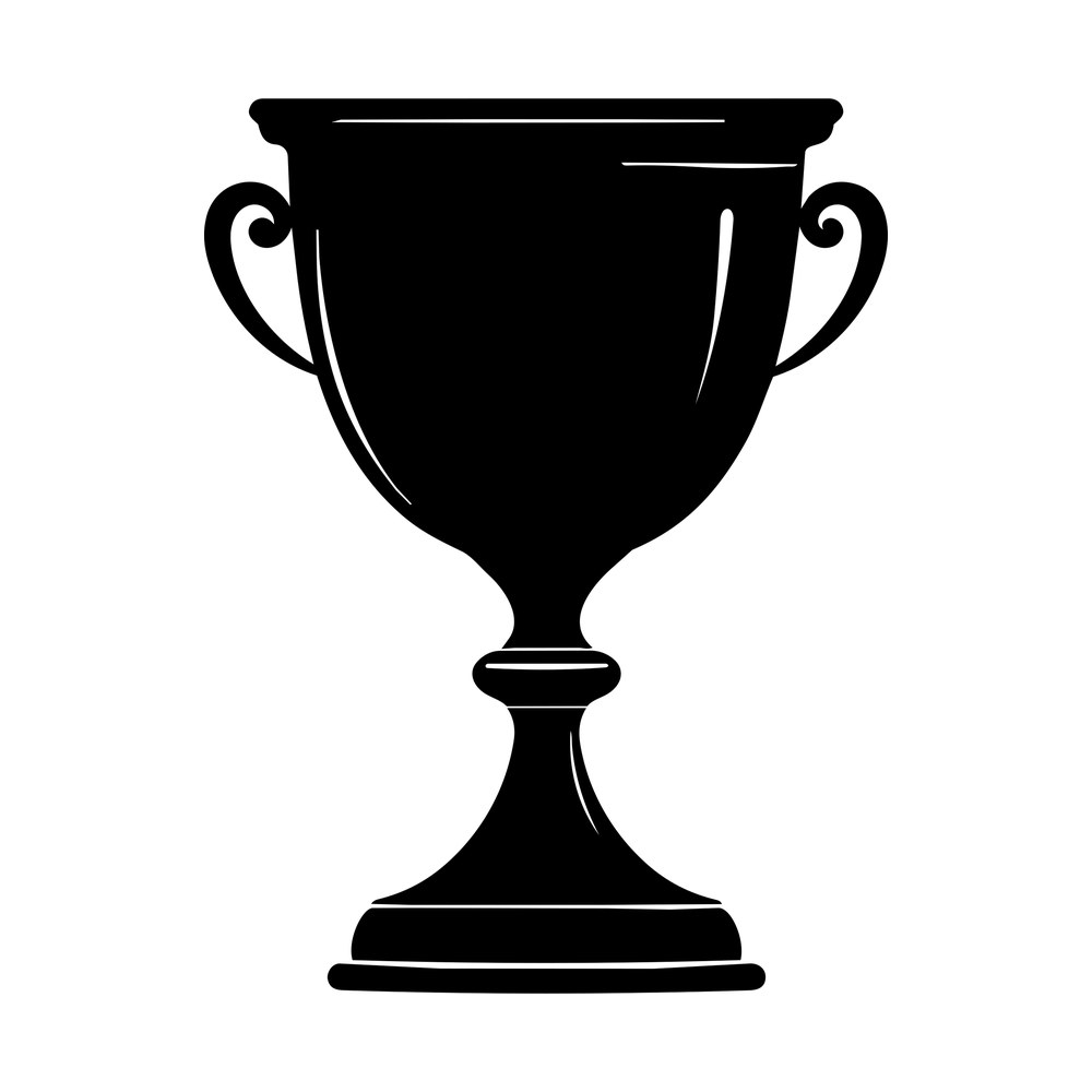Sticker of a two-handled chalice trophy cup with scrolled handles, knotted stem and wide round foot