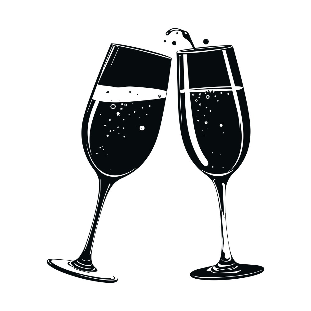 Champagne Cheers SVG cut file – SVG, PNG, DXF