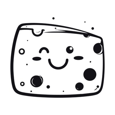 Cheese Wedge Cartoon Front SVG cut file