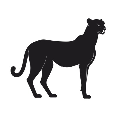 Cheetah Silhouette Side SVG cut file