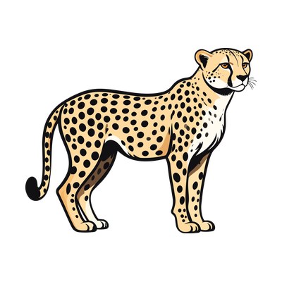 Cheetah Thickline Side SVG cut file
