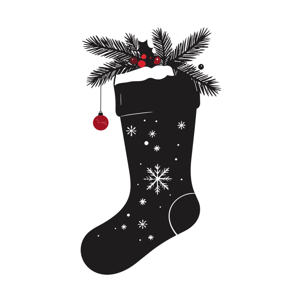 Christmas Stocking Clipart SVG + PNG – SVG, PNG