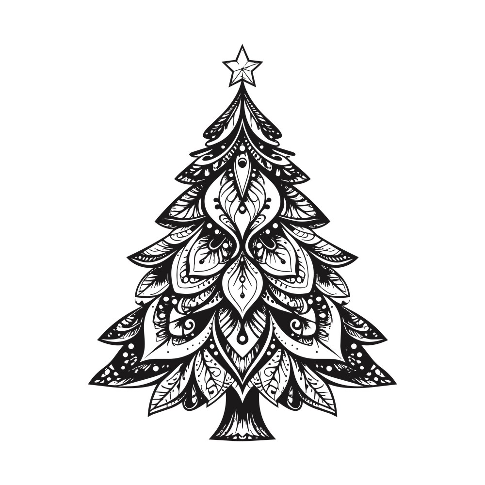 Christmas Tree Mandala SVG cut file – SVG, PNG, DXF