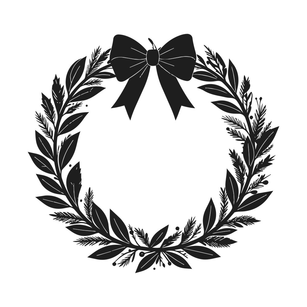 Christmas Wreath SVG cut file – SVG, PNG, DXF