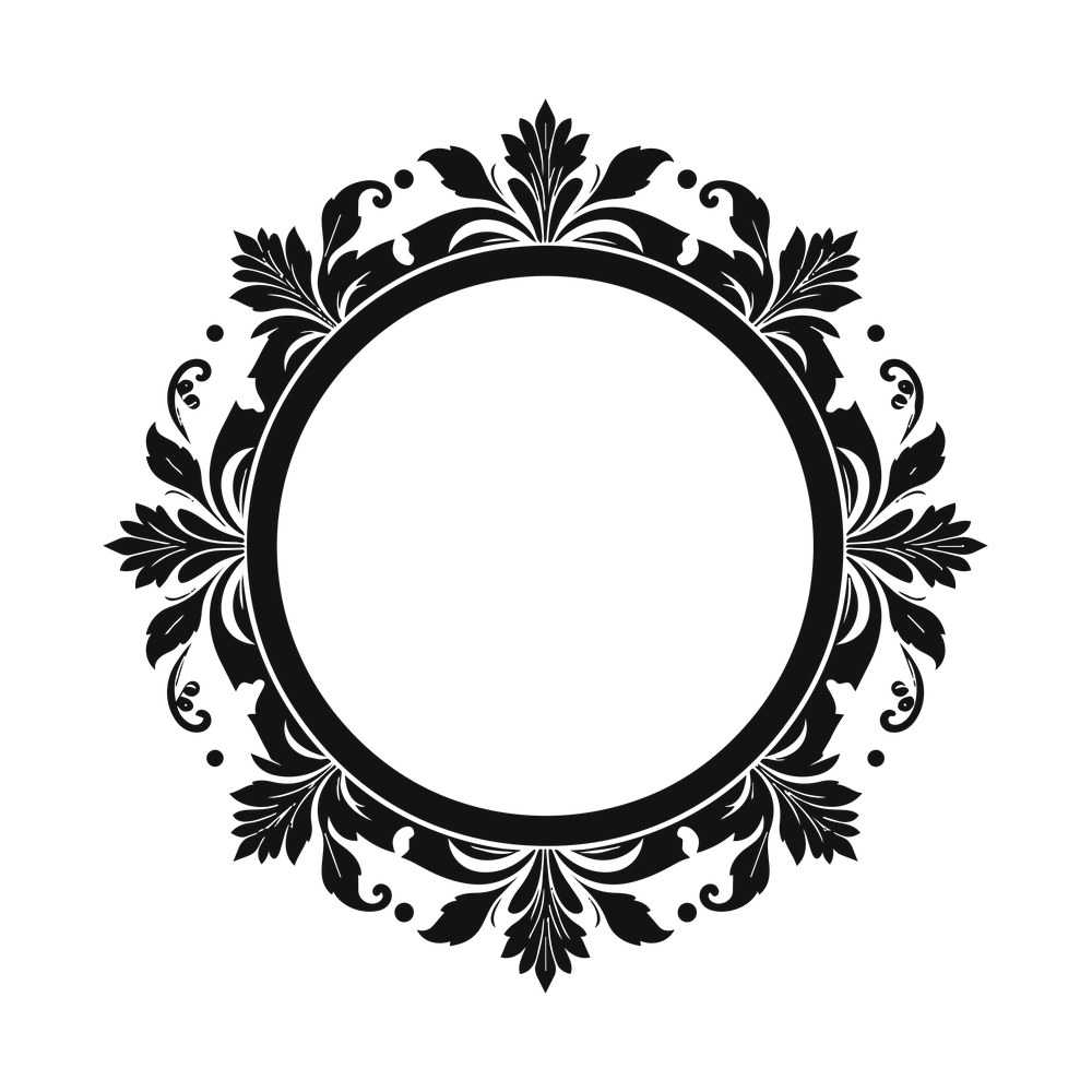 Circle Monogram Frame SVG cut file – SVG, PNG, DXF