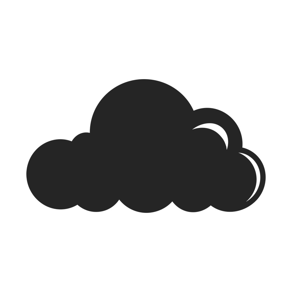 Puffy cumulus cloud silhouette with rounded bumps and two thin crescent gaps