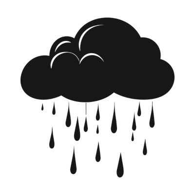 Cloud With Rain Doodle Front SVG cut file