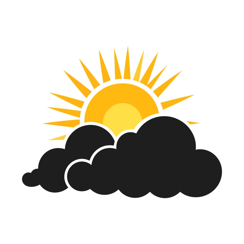 Cloud With Sun Silhouette Front – original artwork without the sticker border