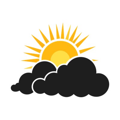 Cloud With Sun Silhouette Front SVG cut file