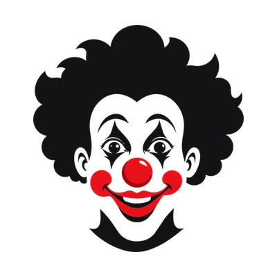 Clown Face Bold Side SVG cut file