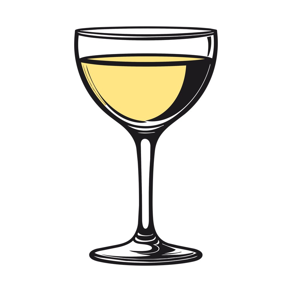 Cocktail Glass Sticker Front – original artwork without the sticker border