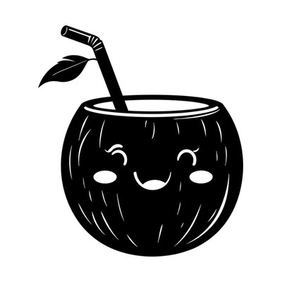 Coconut Drink Cartoon SVG cut file