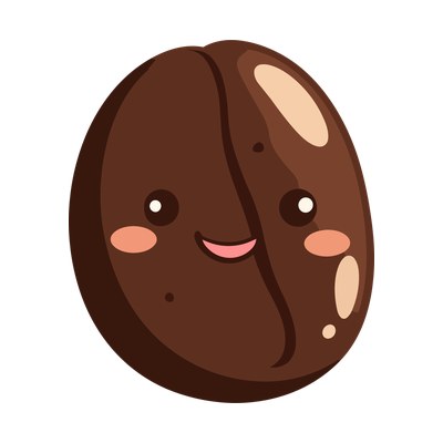 Coffee Bean Kawaii Side SVG cut file