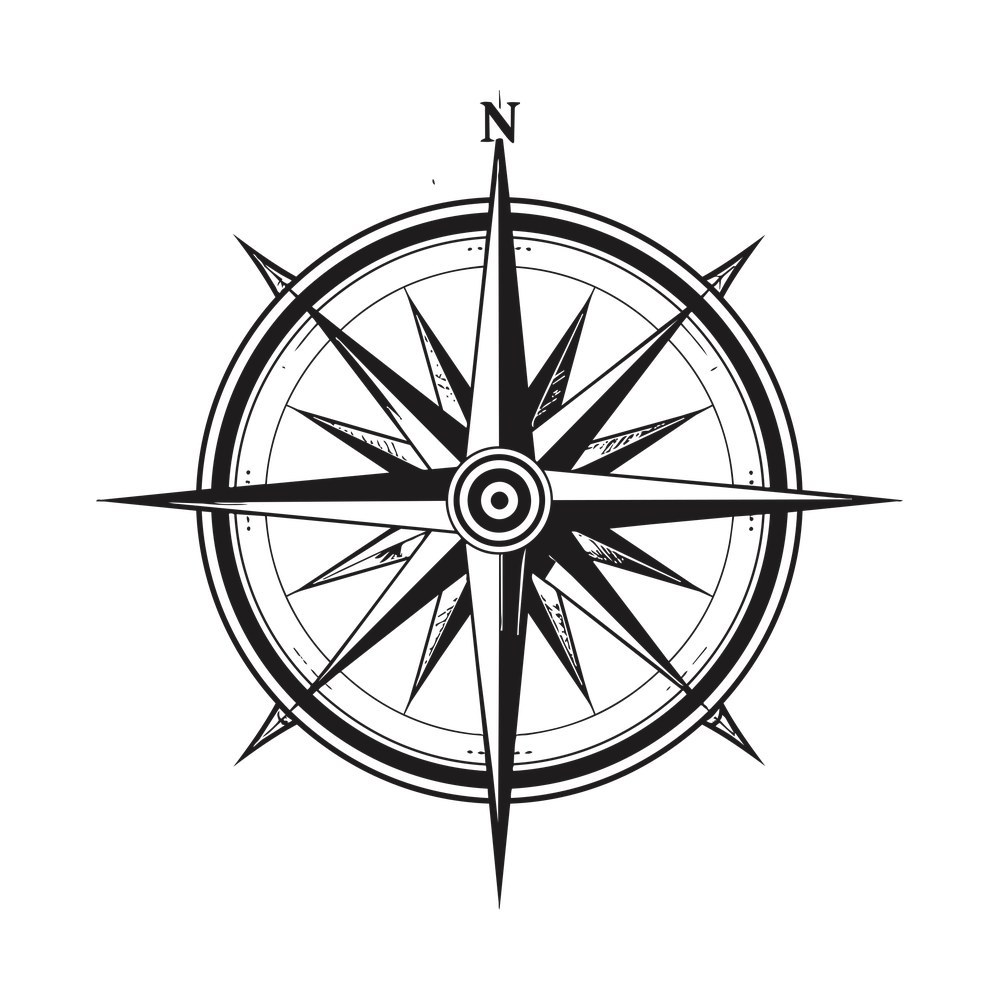 Compass Rose SVG cut file – SVG, PNG, DXF