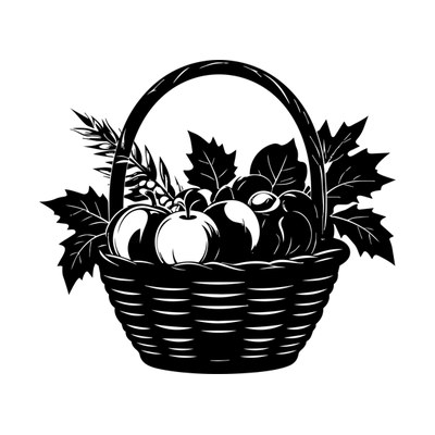 Cornucopia Basket Geometric Front SVG cut file