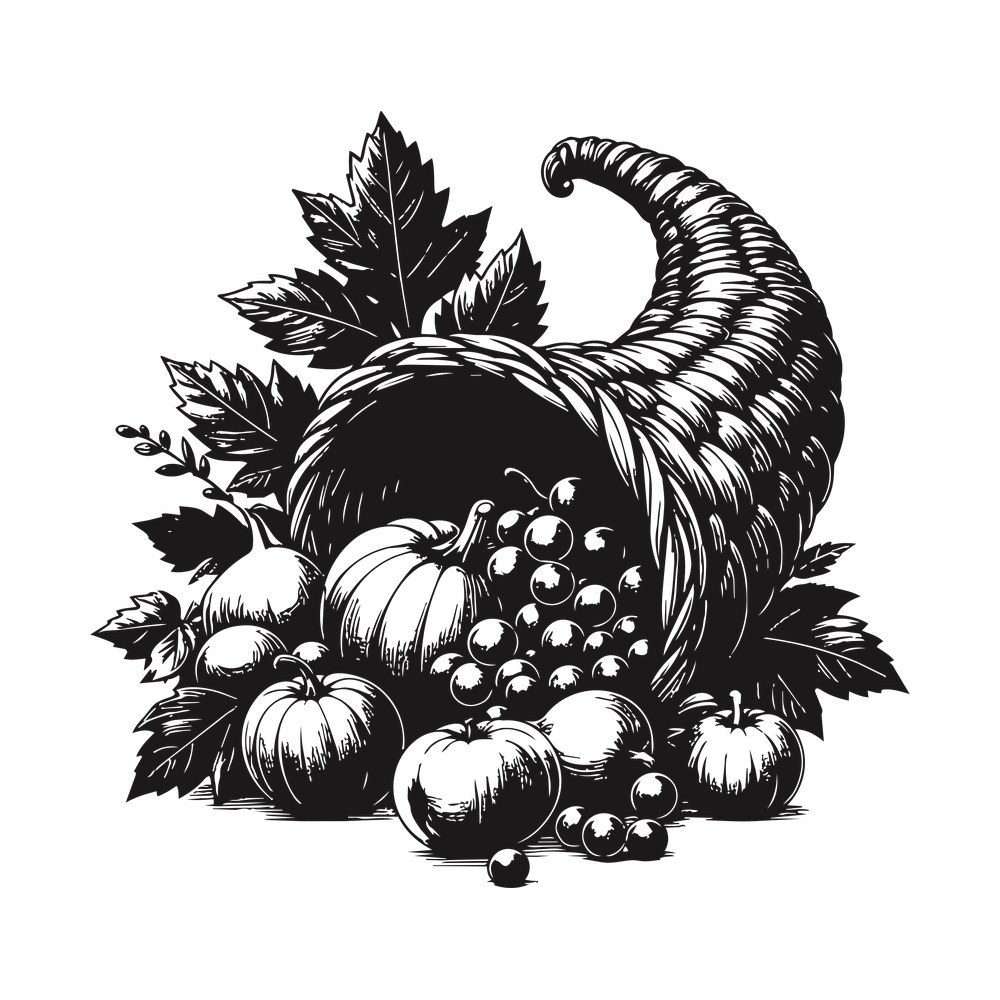Cornucopia SVG cut file – SVG, PNG, DXF