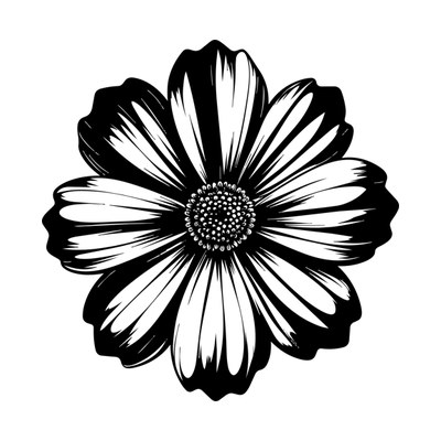 Cosmos Flower Doodle SVG cut file