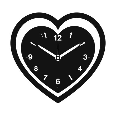 Countdown Clock Heartframe Front SVG cut file