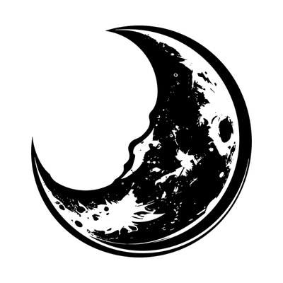 Crescent Moon Retro Front SVG cut file
