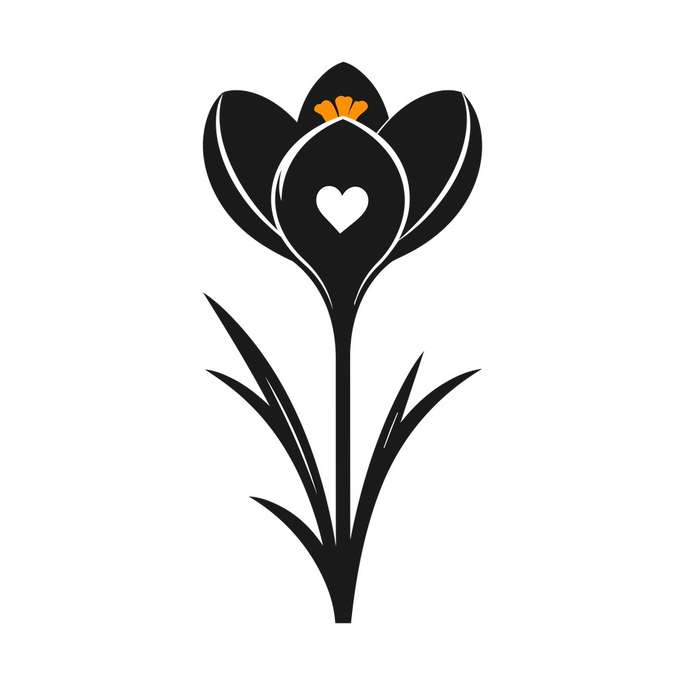 Crocus Heart Side – original artwork without the sticker border