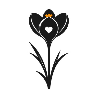 Crocus Heart Side SVG cut file