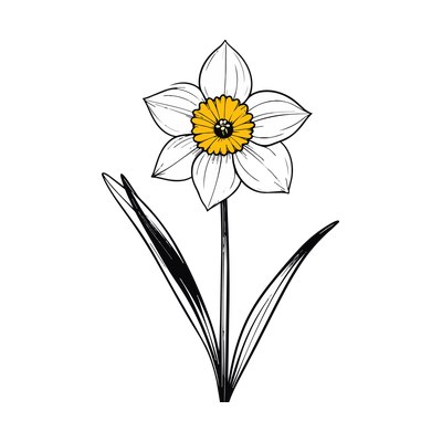 Daffodil Line SVG cut file