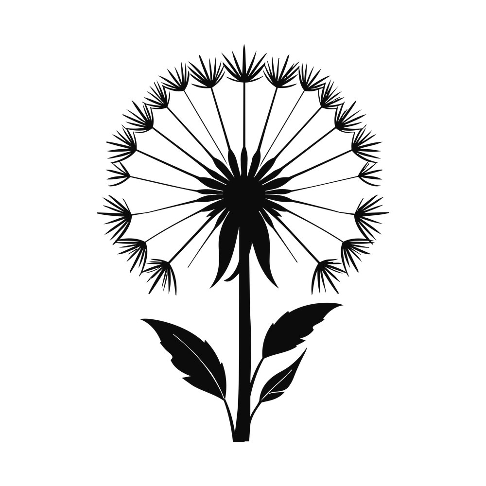 Dandelion Line SVG cut file – SVG, PNG, DXF