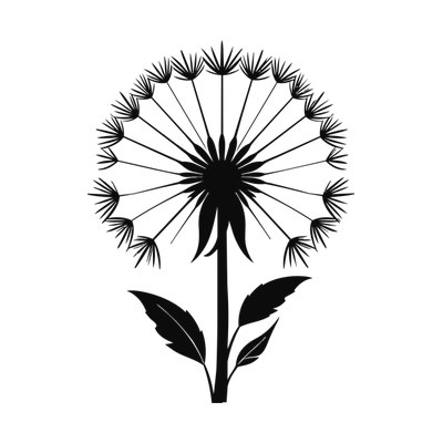 Dandelion Line SVG cut file