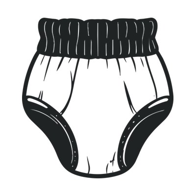 Diaper Leafframe Side SVG cut file