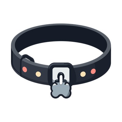 Dog Collar With Tag Kawaii Front SVG cut file