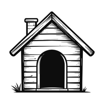 Dog House Thickline SVG cut file