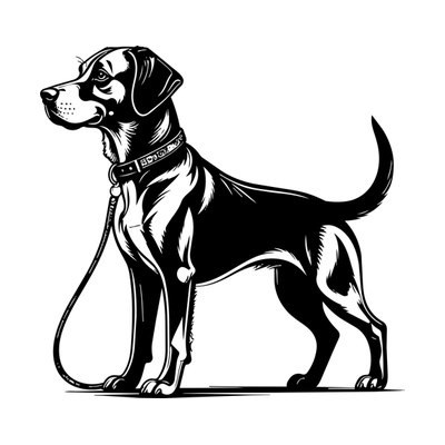 Dog Leash Doodle Side SVG cut file