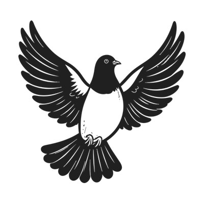 Dove Doodle Front SVG cut file