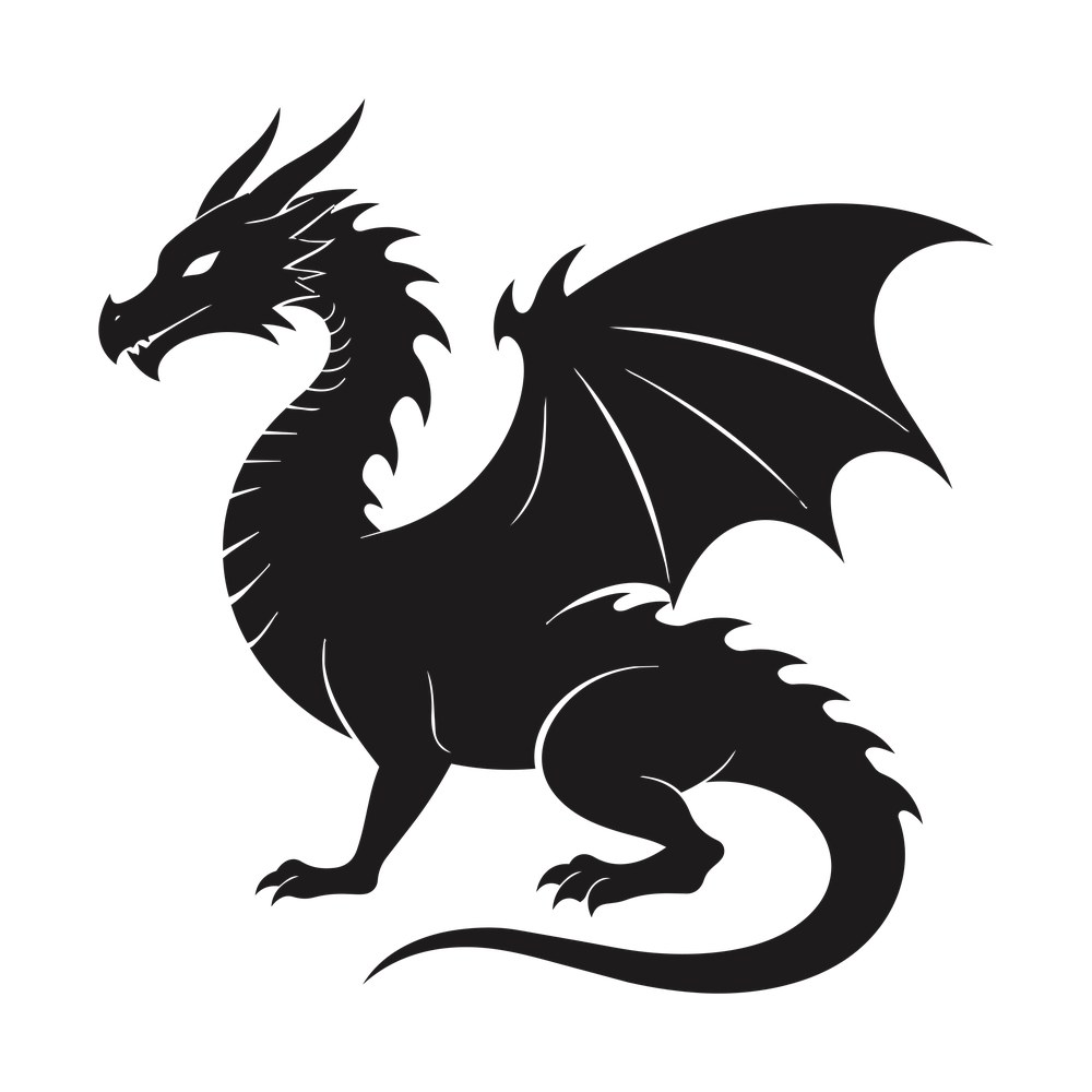 Dragon SVG cut file – SVG, PNG, DXF