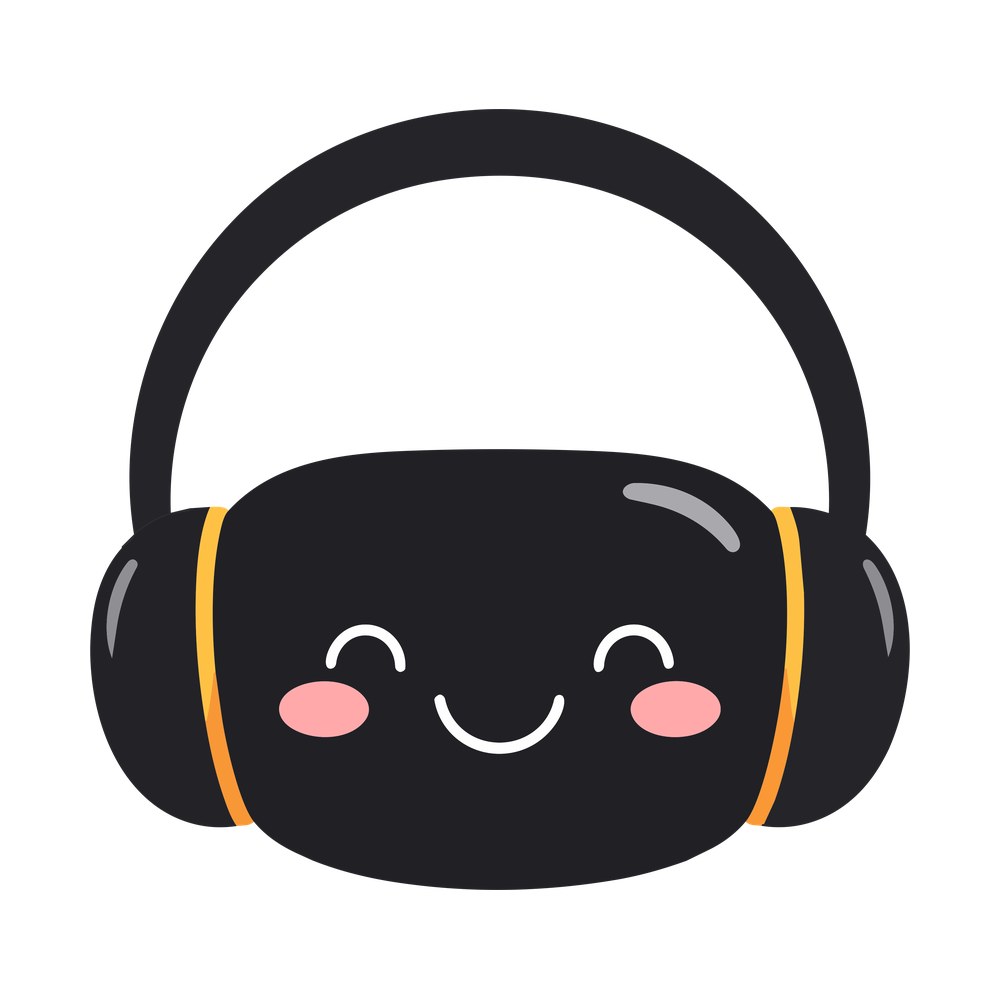 Earmuffs Cartoon Side – original artwork without the sticker border