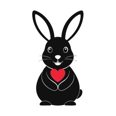 Easter Bunny Heart Front SVG cut file