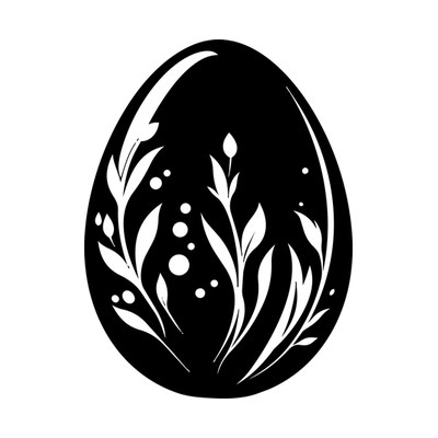 Easter Egg Silhouette Front SVG cut file