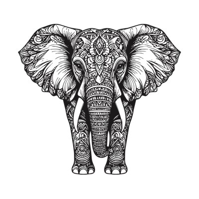 Elephant Mandala SVG cut file