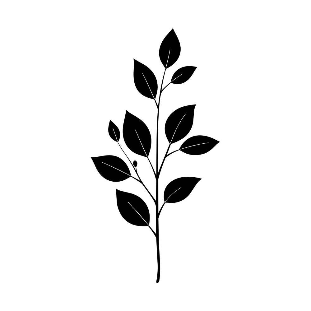 Eucalyptus Sprig Line SVG cut file – SVG, PNG, DXF