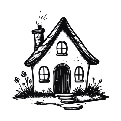 Fairy House Thickline SVG cut file