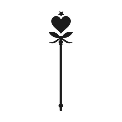 Fairy Wand Heart Front SVG cut file