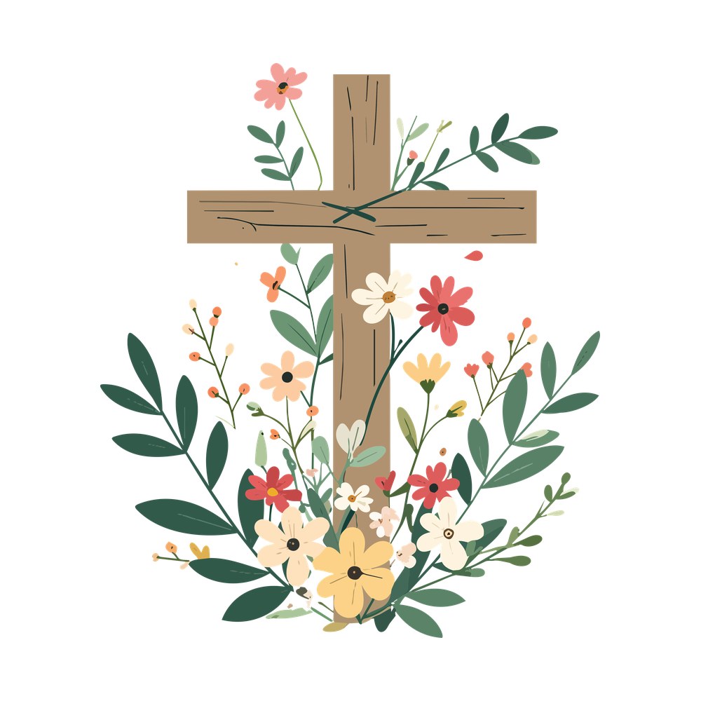Faith Cross Florals Sublimation PNG + SVG – SVG, PNG