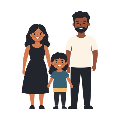 Family Of Three Doodle Front SVG cut file