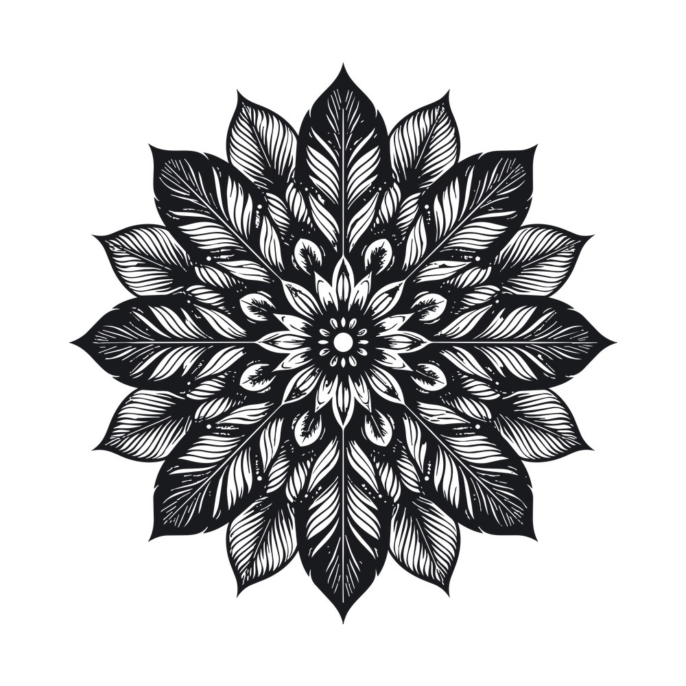Feather Mandala SVG cut file – SVG, PNG, DXF