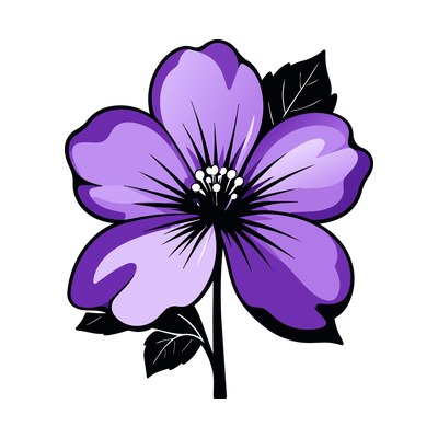 February Violet Birth Flower SVG cut file