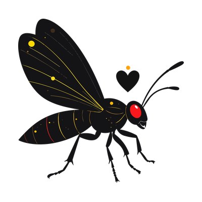 Firefly Bug Heart Side SVG cut file