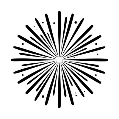 Firework Burst Minimal Front SVG cut file
