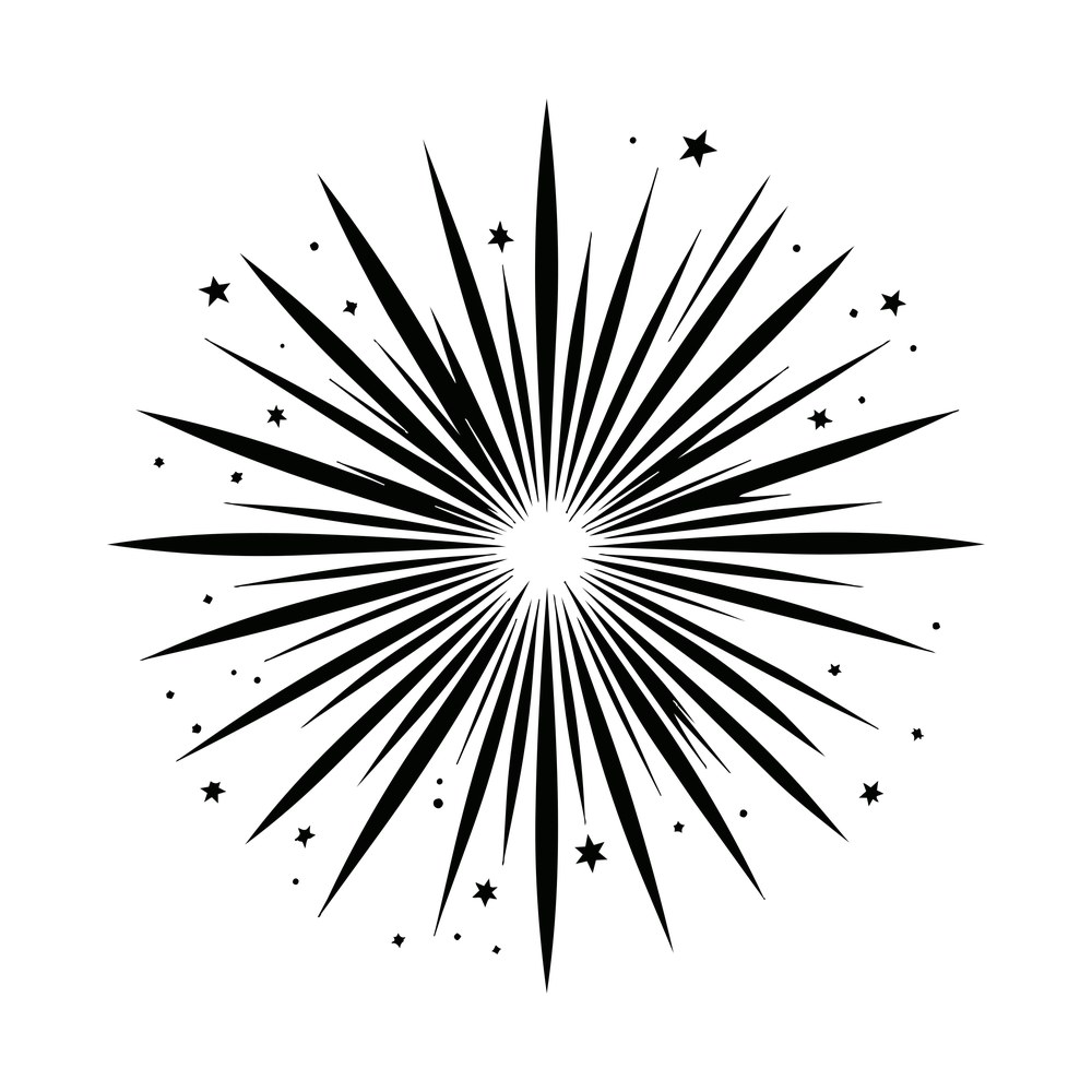 Firework SVG cut file – SVG, PNG, DXF